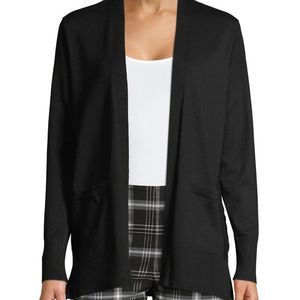 Women's Open Front Black Cardigan